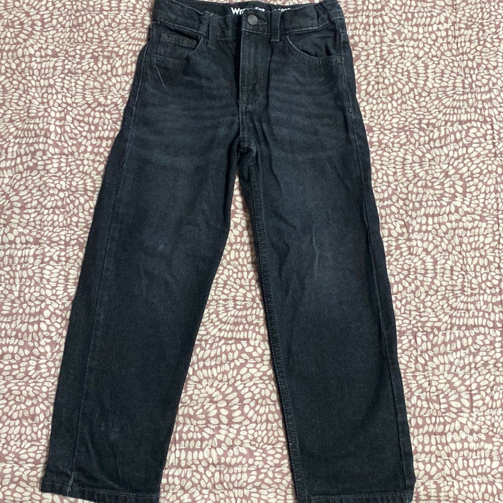 Boys black denim wrangler jeans